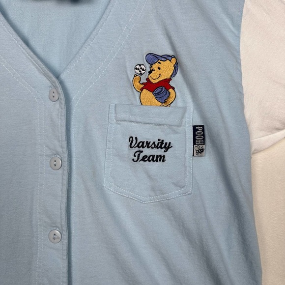 Vintage Winnie the Pooh Sz XL Embroidered Pocket Baseball Varsity Team Jersey - Picture 2 of 6